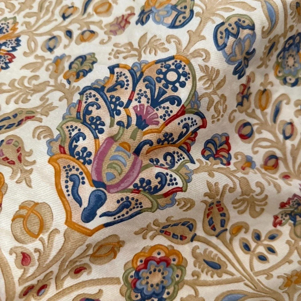 Vintage Ralph Lauren Marrakesh Rug King Size Duvet Comforter Cover Beige Sateen
